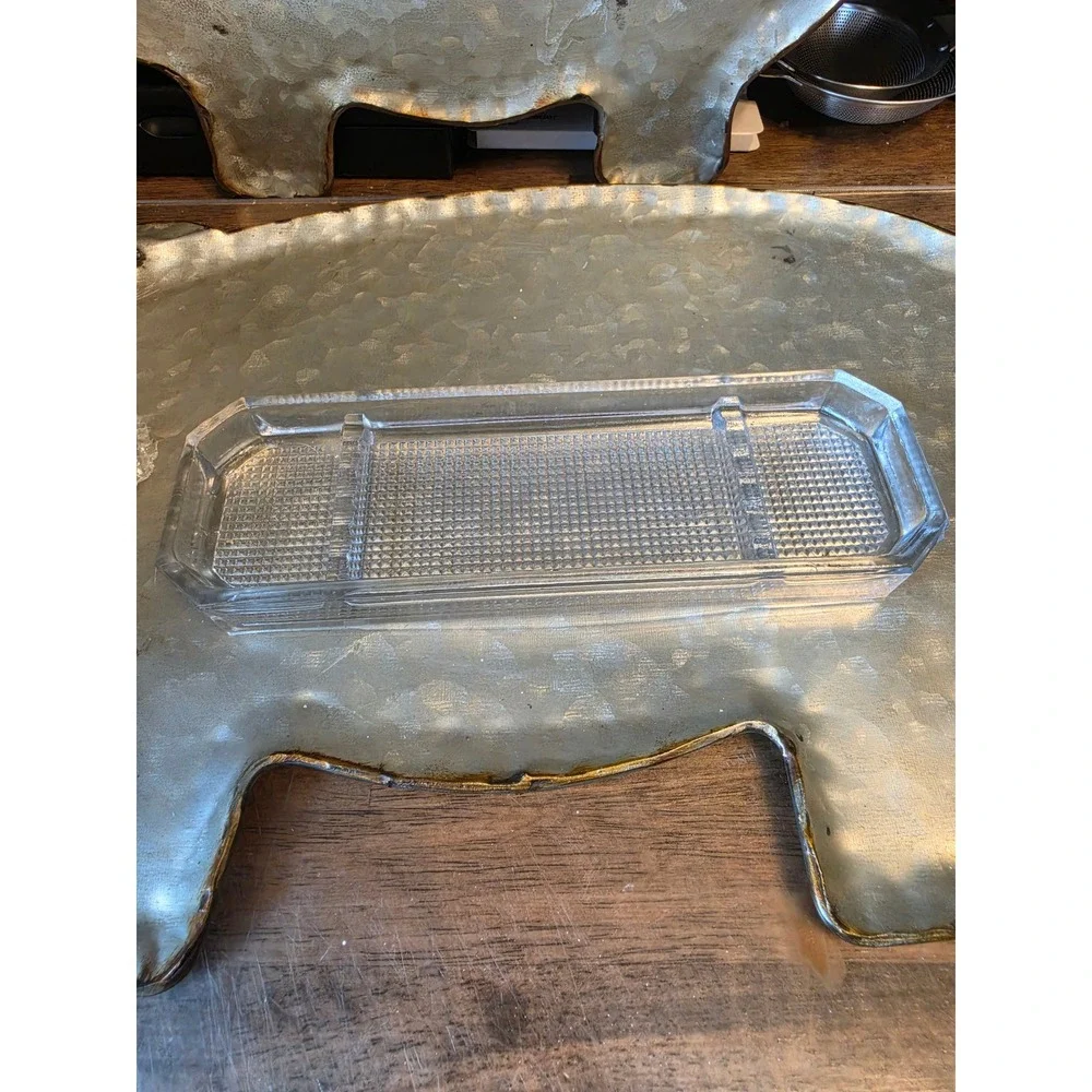 Vintage glass desk tray